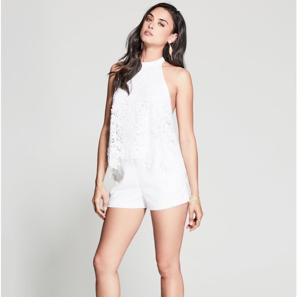 Marciano Lyndy Macarame Lace Romper White Size 2